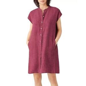 Eileen Fisher Women’s Small Linen Dress Sleeveless Boho Lagenlook Lightweight